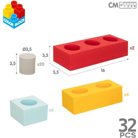 Blocchi Di Costruzioni 32 Pezzi Eva (4 Unità) - Foto 2