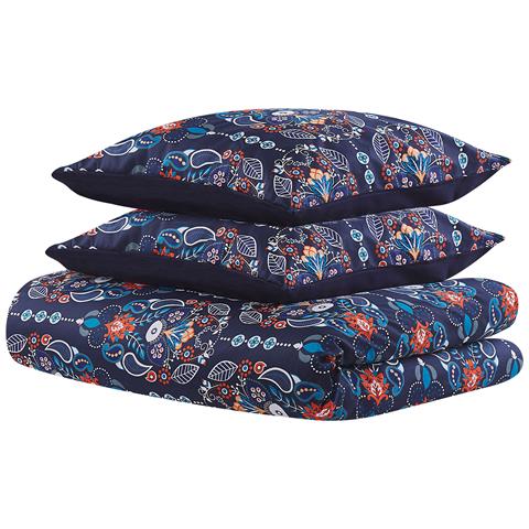 Set Copripiumino In Cotone Satinato 155 X 220 Cm Blu Scuro Madrona - Foto 2