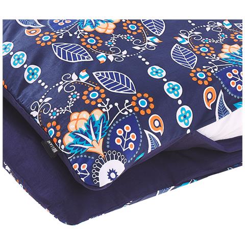 Set Copripiumino In Cotone Satinato 155 X 220 Cm Blu Scuro Madrona - Foto 7