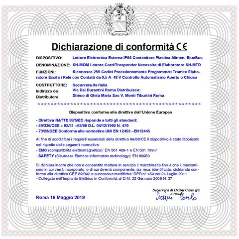 Lettore Card O Trasponder Memorizza 255 Codici Luce Rossa Beep Lettura Accettata Con Centralina Sn-mtd 2 Uscite Relè A - Foto 2