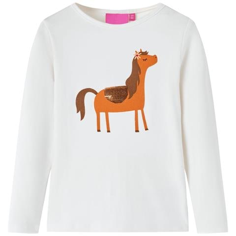 Maglietta Da Bambino A Maniche Lunghe Pony Ecrù 92 - Foto 1