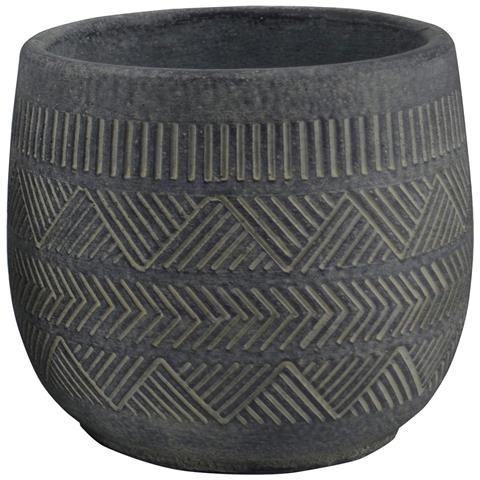 Vaso Tondo Basso Da Giardino In Fibra Di Argilla Antracite 18x18x16 Cm Cistus - Foto 1