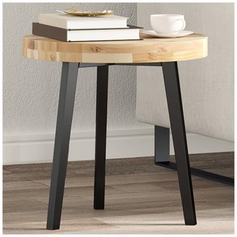 Piano Tavolo Rotondo 40x4 Cm In Legno Massello Di Acacia - Foto 1