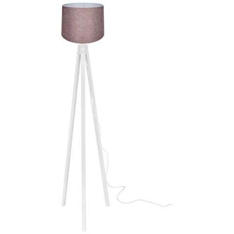 Lampada Da Terra Rodibi3012 Con Piantana Bianca E Paralume Rosa - Foto 1