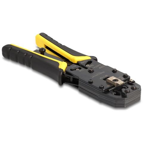 Crimpatrice universale con spellafili per spine modulari 10P (RJ50), 8P (RJ45), 6P (RJ12/11), 6P DEC o 4P - Foto 5