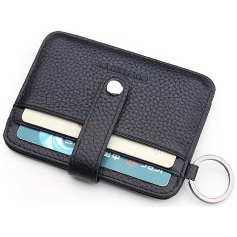 Portafoglio Sottile Per Carte Di Credito, Custodia Per Carte Minimalista In Pelle Pu Black - Foto 1
