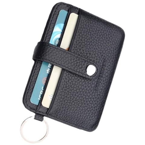 Portafoglio Sottile Per Carte Di Credito, Custodia Per Carte Minimalista In Pelle Pu Black - Foto 2