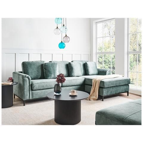 Divano Angolare 4 Posti Oslo Velluto Foglia Di Tè Lato Sinistro - Foto 1