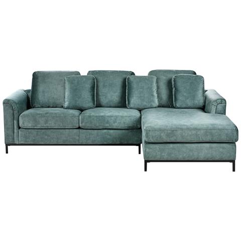 Divano Angolare 4 Posti Oslo Velluto Foglia Di Tè Lato Sinistro - Foto 2