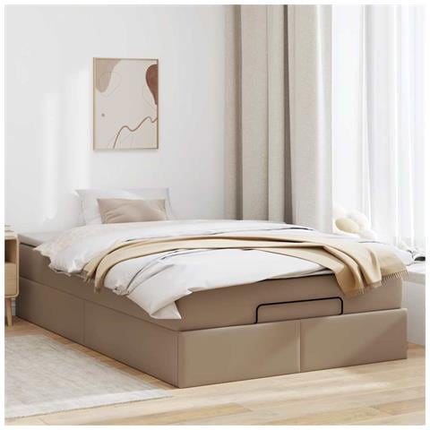 Struttura Letto Pouf Con Materasso 120x200 Cm Similpelle - Foto 3