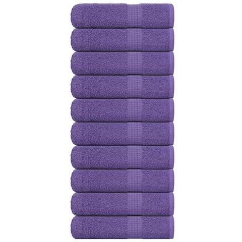 Asciugamani Da Bagno 10pz Viola 100x150cm 360g/m 100% Cotone - Foto 1
