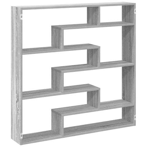 Mensola A Cubo Da Parete 7 Scomparti Truciolato Grigio Sonoma - Foto 2