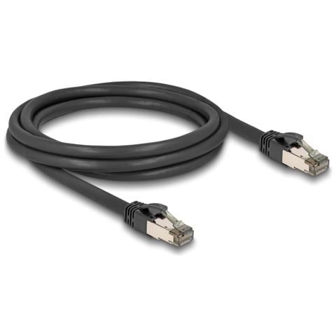 Cavo di rete RJ45 Cat. 6A U /FTP ultra-flessibile con rivestimento interno in metallo 2 m nero - Foto 2