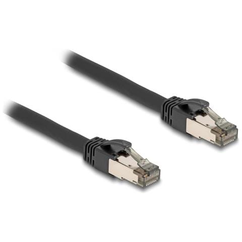Cavo di rete RJ45 Cat. 6A U /FTP ultra-flessibile con rivestimento interno in metallo 2 m nero - Foto 1