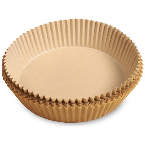 Carta Per Friggitrice Ad Aria, 50 Pezzi, Rotonda, Carta Da Forno Antiaderente Usa E Getta Non Perforata Per Cuocere Al Forno, Arrostire, Microonde, Padella (16cm) - Foto 2