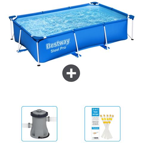 Piscina Fuori Terra - Rettangolo - 259x170x61 Cm - Blu - Include Accessori Coordinati Cb38 - Foto 1