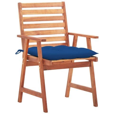 Sedie Da Pranzo Da Esterni Con Cuscini 3 Pz Massello Di Acacia - Foto 1