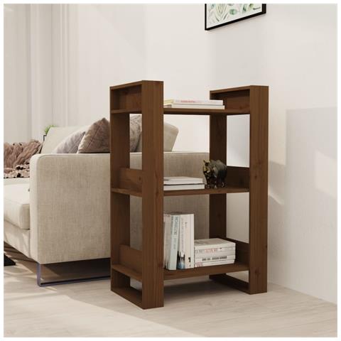 Lusso Casadino - Libreria/divisorio Ambrato 60x35x91 Cm In Legno Massello - Foto 8