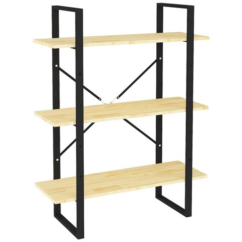 Libreria A 3 Ripiani 80x30x105 Cm In Legno Massello Di Pino - Foto 1