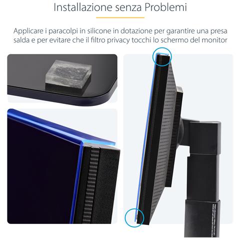 Filtro privacy per monitor da 27" 16:9, filtro di sicurezza in acrilico da appendere, pellicola protettiva ad installazione rapida, + /- 30 gradi, lucido - Foto 16