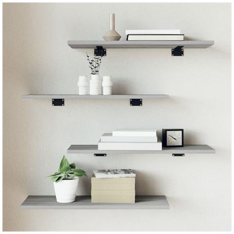 Lusso Casadino - Mensole Parete 4pz Grigio Sonoma 60x20x1,5cm Legno Multistrato - Foto 8
