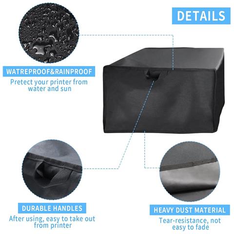 Copertura Antipolvere Nera Per Stampante - 46x38x20 Cm - Tessuto Oxford Protettivo C - Foto 6