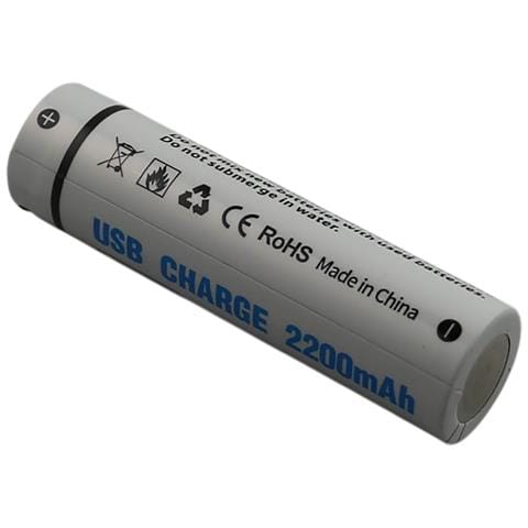18650 Batteria Agli Ioni Di Litio Compatibile Da 3,7v 2200mah Con Porta Ricaricabile Usb-c - Foto 1