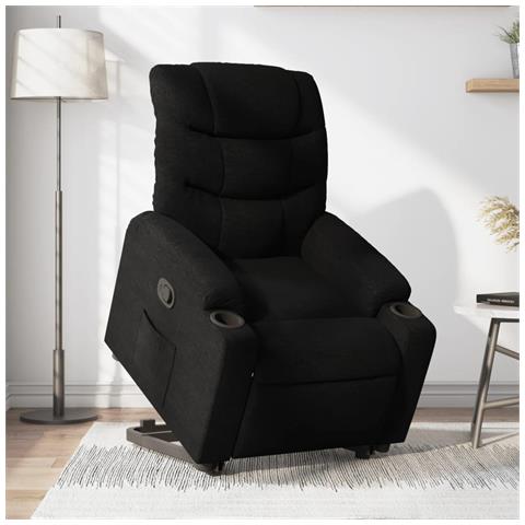 Poltrona Alzapersona Reclinabile Elettrica Nera in Tessuto - Foto 2