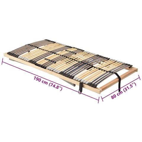 Base a doghe Marrone 80 x 190 cm Legno massello di faggio - Foto 8