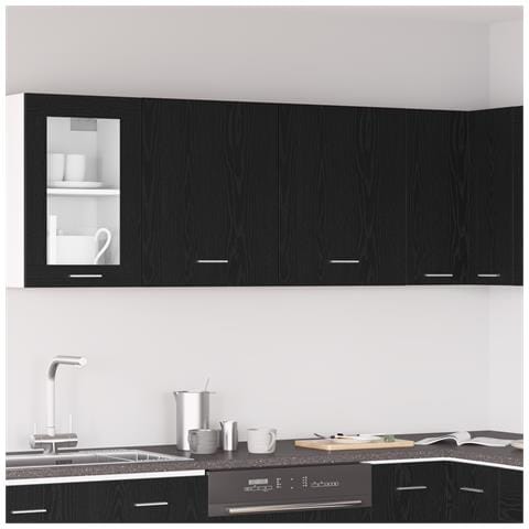 Armadi a muro  - 2 confezioni - Rovere nero, 100x31x60 cm - Realizzati in legno ingegnerizzato - Foto 2