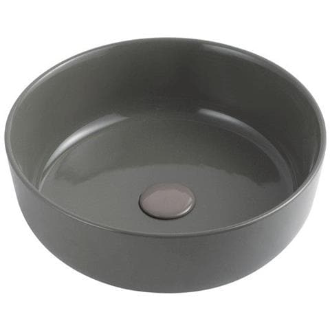 Lavabo Bacinella D'appoggio Tondo D385 Cm In Ceramica Grigio Cemento - Foto 1