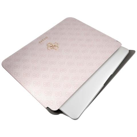 Custodia Per Laptop 13'' Saffiano Con Motivo 4g E Logo In Metallo, Rosa - Foto 2