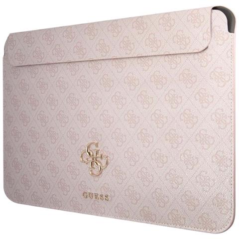 Custodia Per Laptop 13'' Saffiano Con Motivo 4g E Logo In Metallo, Rosa - Foto 1