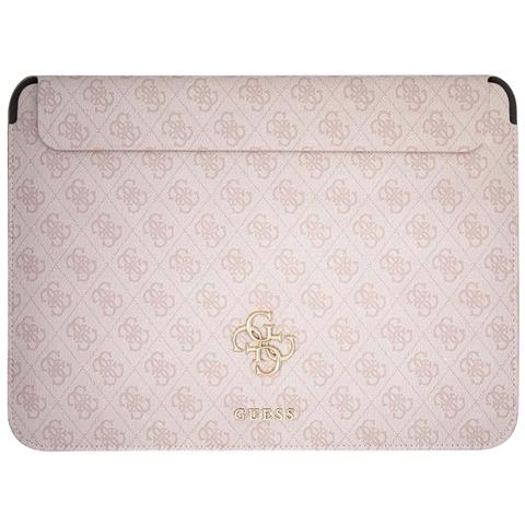 Custodia Per Laptop 13'' Saffiano Con Motivo 4g E Logo In Metallo, Rosa - Foto 5