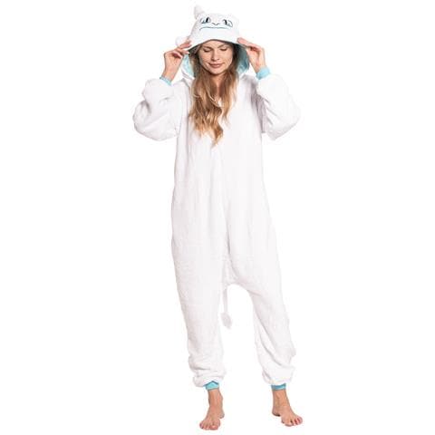 Pigiama Da Donna Tuta Intera Kigurumi Onesie Drago Sdentato Bianco 175-185 Xl - Foto 7