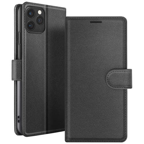 Custodia A Portafoglio Per Iphone 11 Pro Max Con Supporto E Linguetta Magnetica, Nero - Foto 1