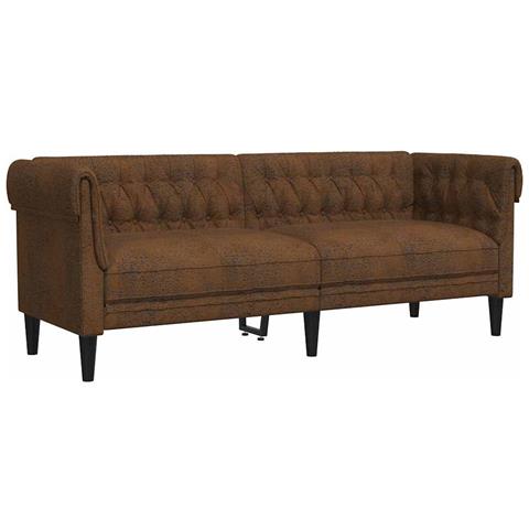 Divano Chesterfield Argille Marrone 201.5 x 74.5 x 74.5 cm - Foto 1