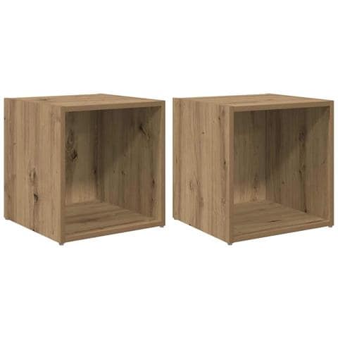 Mobile TV 2 pcs Marrone 37 x 35 x 37 cm Legno multistrato - Foto 1