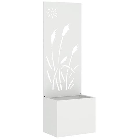 Vaso da Giardino con Pannello Decorativo Bianco 50 x 140 cm - Foto 1