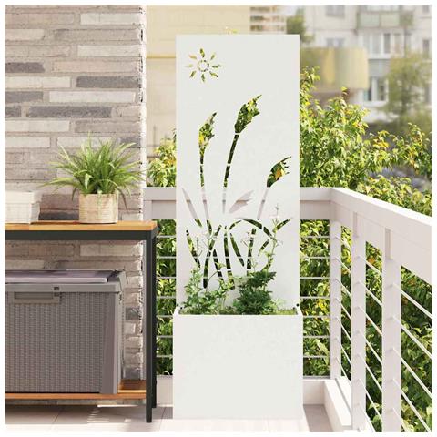 Vaso da Giardino con Pannello Decorativo Bianco 50 x 140 cm - Foto 2