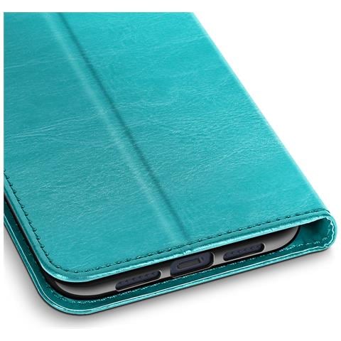 Custodia A Portafoglio Per Iphone 17 Pro Max Con Cinturino Da Polso E Funzione Stand, Blu Petrolio - Foto 5