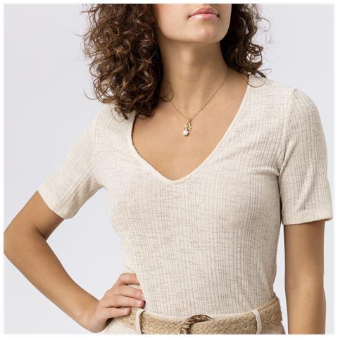 Girocollo In Catena D'oro Con Cristallo E Fiore Bianco - Foto 4