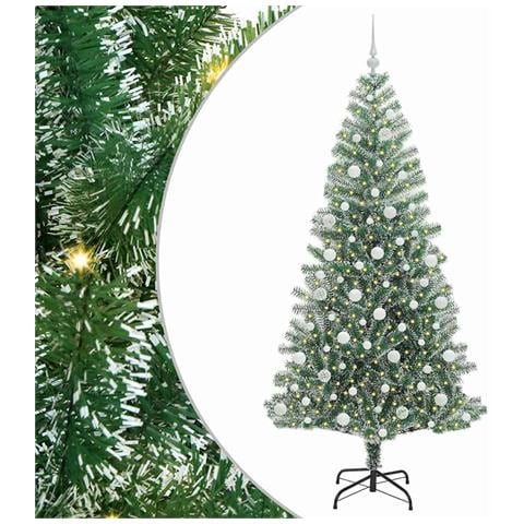 Albero di Natale Artificiale Imbiancato con Luci LED 210 cm - Foto 1