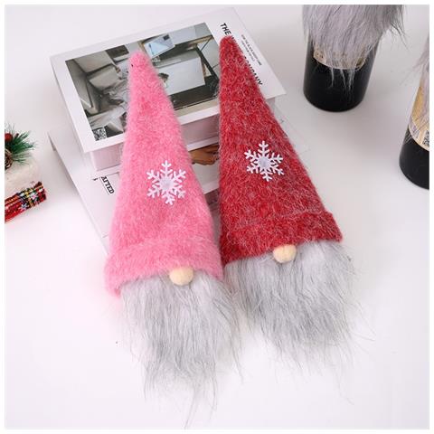 Copribottiglia Di Vino Con Gnomo Senza Volto Per Decorazioni Natalizie - Decorazioni Festive Red - Foto 5