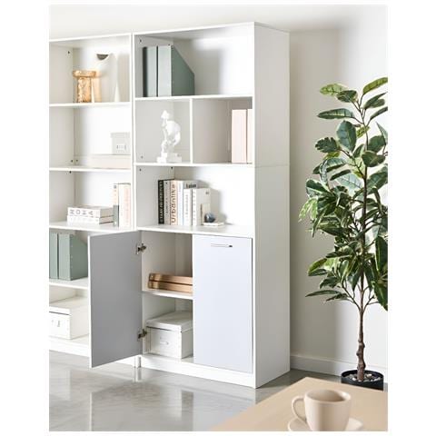 Libreria A 2 Ante Zehna Grigio /bianco - Foto 1