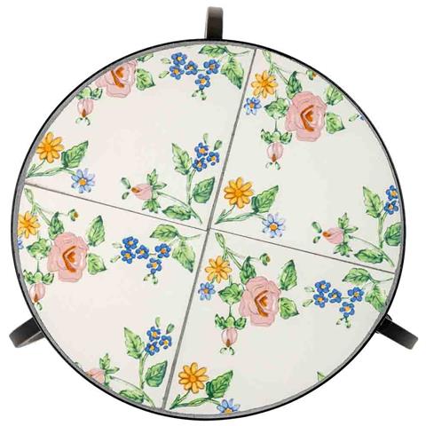 Set Di 3 Supporti In Mosaico Beige E Ferro Battuto: 33x33x37h, 28x28x3 - Foto 7