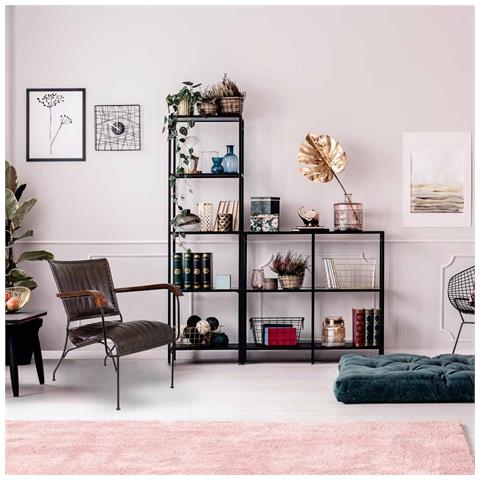 Poltrona In Metallo E Pelle Marrone 65x72x74 H - Foto 2
