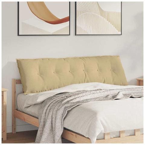 Cuscino per Schiena Grigio Verde 160 x 50 cm Tessuto in Cords - Foto 2