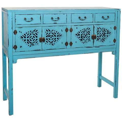 Mobile Da Ingresso In Legno Blu 120x40x102h - Foto 1