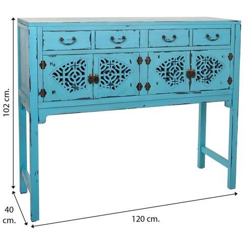 Mobile Da Ingresso In Legno Blu 120x40x102h - Foto 7